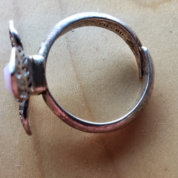 Adjustable Retro Signed Floral Cocktail Ring - Picture 5 of 5